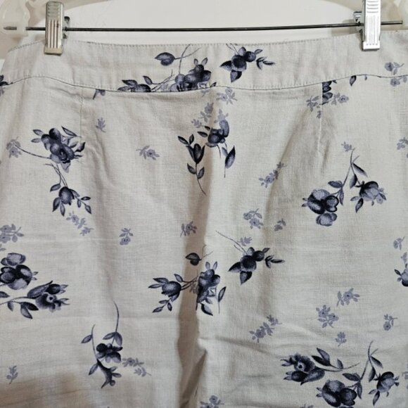 * JEANOLOGY Blue Floral Print Linen Skirt Ladies Size 18 - Picture 3 of 4